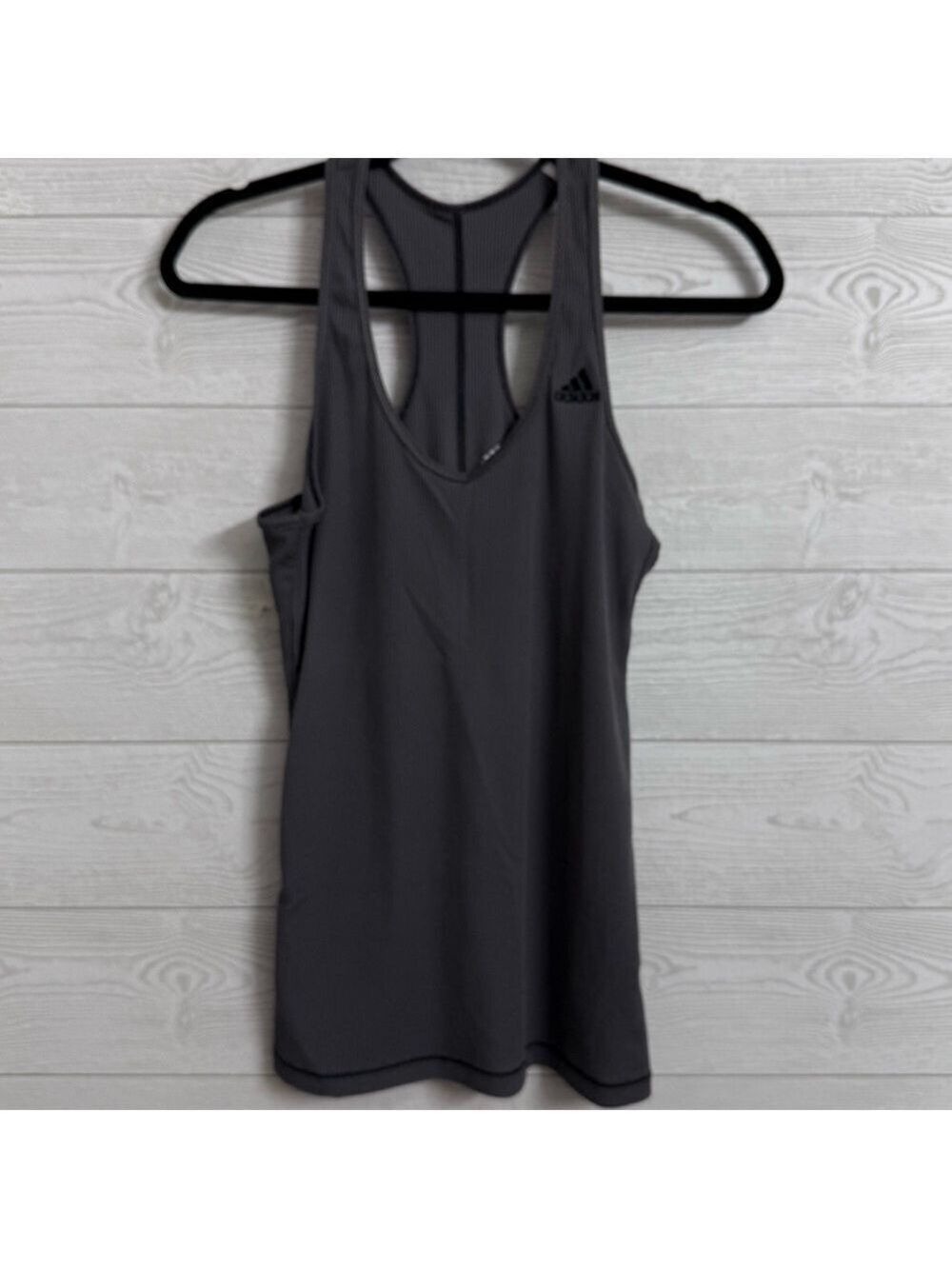 Adidas Women’s Active Grey Striped Razorback Tank Top. Size M